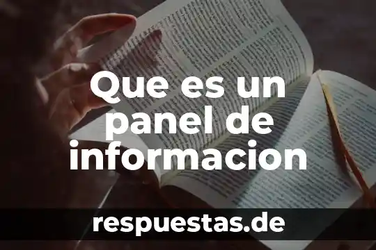 Qué es panel en inglés 7 Que es un panel de informacion