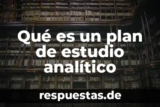 Qué es un plan de estudio analítico