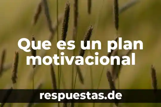 Que es un plan motivacional