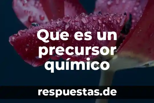 Que es el analisis compuesto quimico 4 Que es un precursor químico