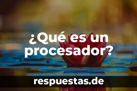 ¿Qué es un procesador?