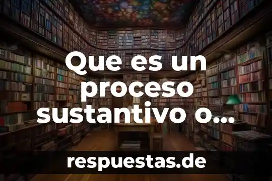 Que es un proceso sustantivo o central