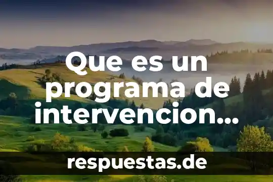 Que es un programa de intervencion autoaplicable