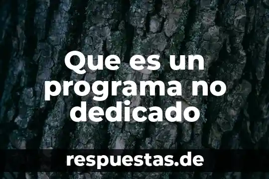 Que es aplicacion o programa 5 Que es un programa no dedicado