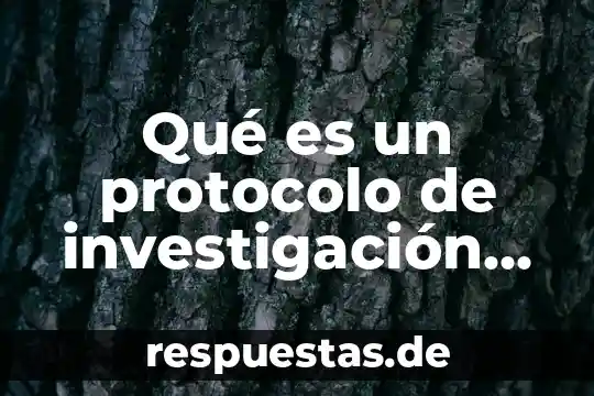 Qué es un protocolo de investigación definición