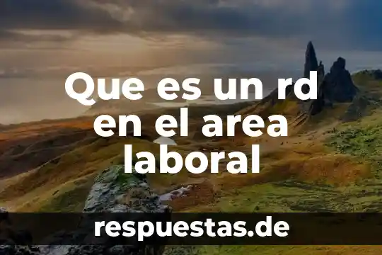Qué es derecho laboral partiendo del concepto de administración 3 Que es un rd en el area laboral