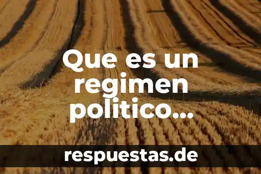 Que es un regimen politico caracteristicas