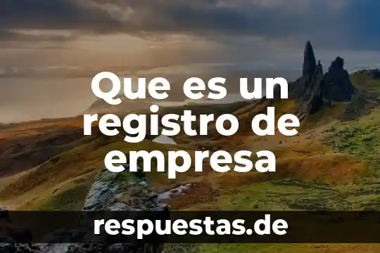 Que es un registro de empresa