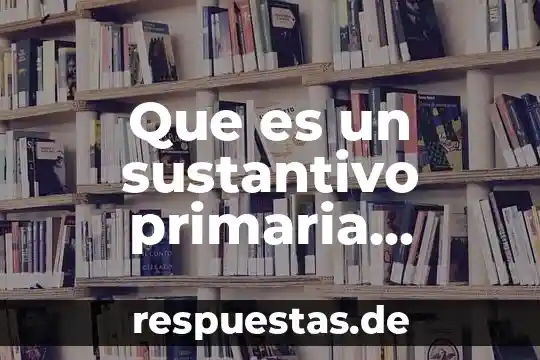 Que es un sustantivo primaria ejemplo