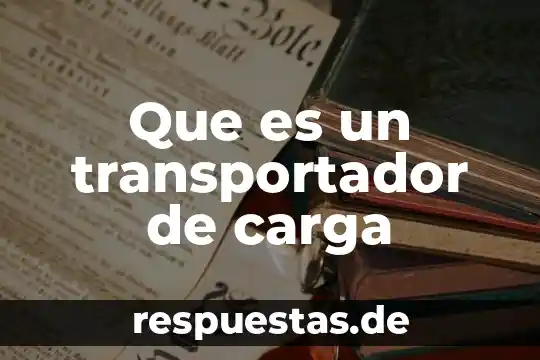 Que es la carga por razonamiento 6 Que es un transportador de carga