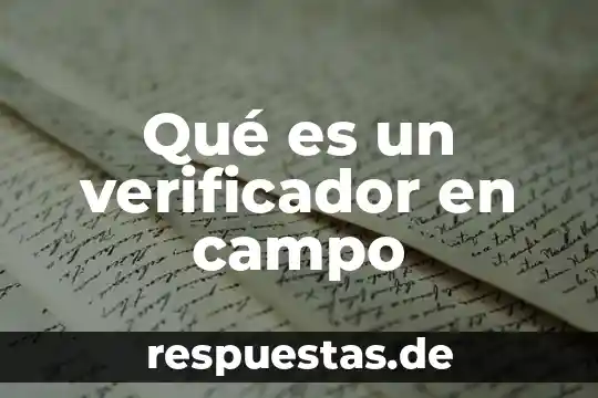 Que es campo de conocimiento 8 Qué es un verificador en campo