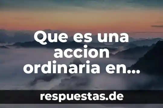 Comunicación ordinaria que es 5 Que es una accion ordinaria en contabilidad