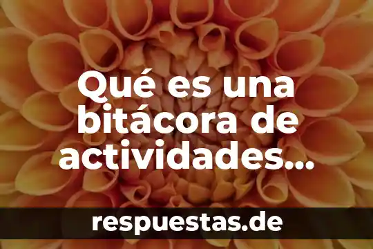 Cultura especifica que es 5 Qué es una bitácora de actividades específica