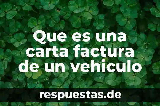 Que es una carta factura de un vehiculo