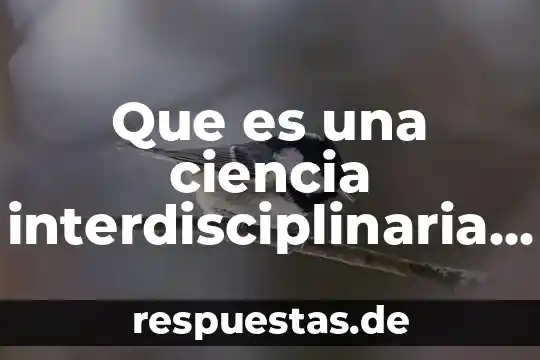 Que es una ciencia interdisciplinaria relacion con otras ciencias