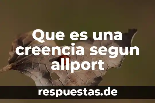 Según la epistemología qué es creencia 3 Que es una creencia segun allport