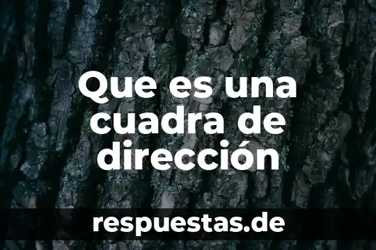 Que es una cuadra de dirección