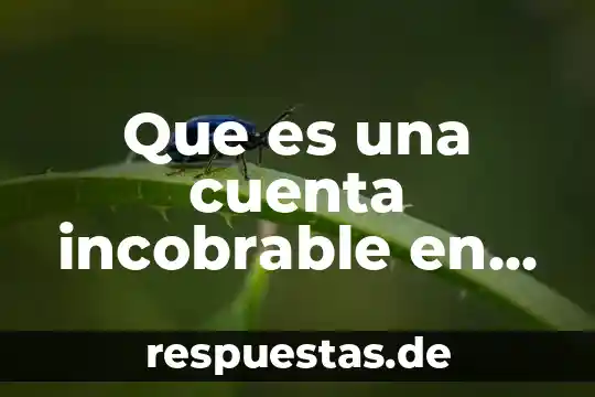 Que es una cuenta incobrable en contabilidad