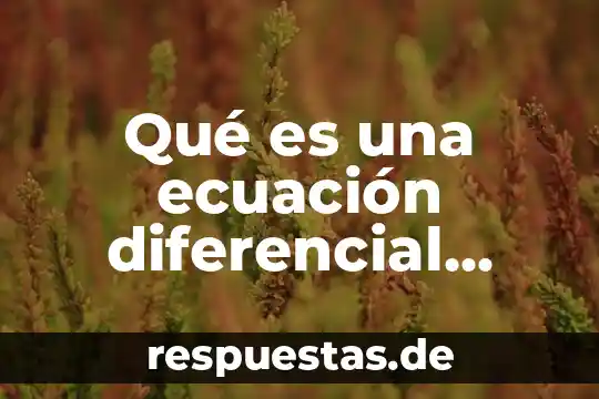 Que es el elemento diferencial equilibrio 6 Qué es una ecuación diferencial aplicaciones