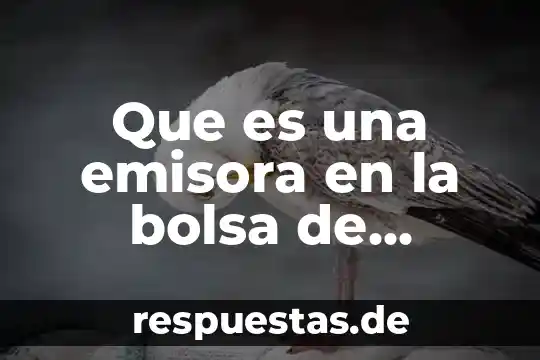 Qué es invertir en la bolsa de valores 3 Que es una emisora en la bolsa de valores