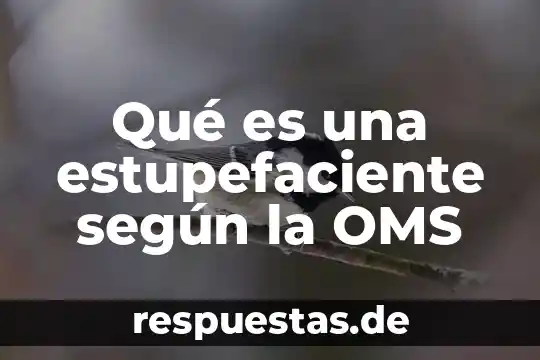 Que es la cultura oms 3 Qué es una estupefaciente según la OMS