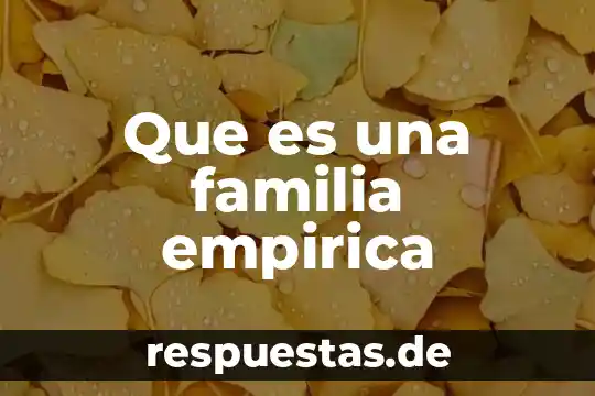 ¿Qué es la familia concepto psicología? 4 Que es una familia empirica
