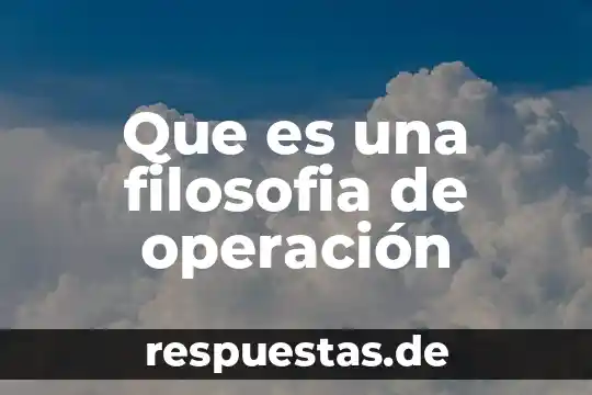 Que es una filosofia de operación