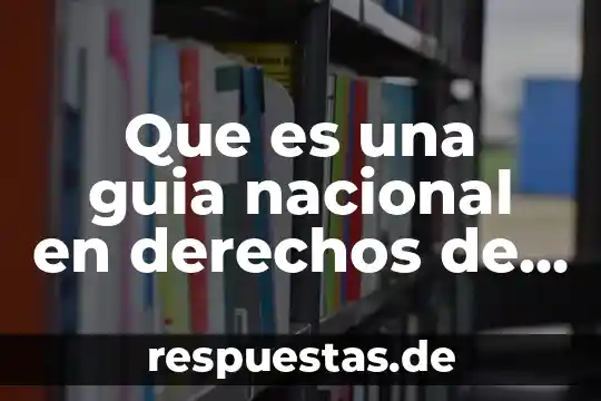 Que es un guia de prestaciones concepto 8 Que es una guia nacional en derechos de autor