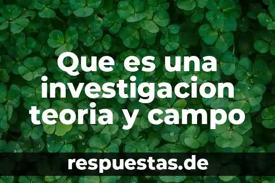 Que es una investigacion teoria y campo
