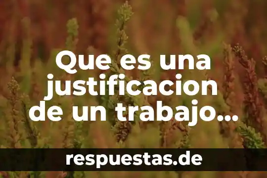 Que es una justificacion de un trabajo de investigacion