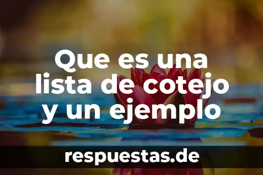 Que es una lista de cotejo y un ejemplo