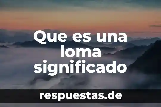 Que es un testimonio inesperado significado 4 Que es una loma significado
