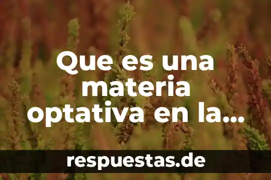 Qué es la universidad definición autores 4 Que es una materia optativa en la universidad