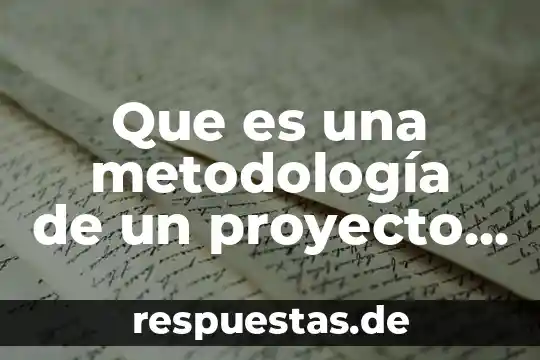 Que es una metodología de un proyecto informativo