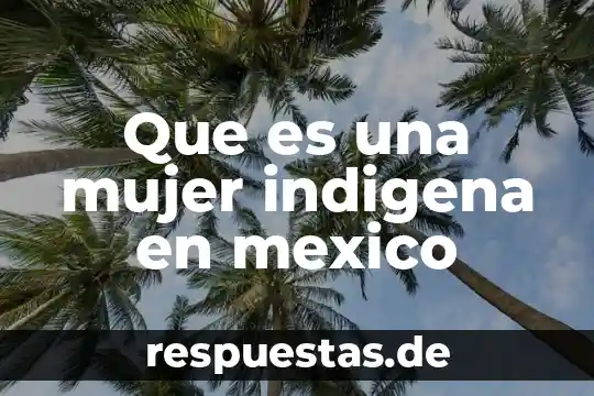 Que es una mujer indigena en mexico