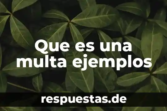 Que es una multa paga por haber vivido nada 5 Que es una multa ejemplos