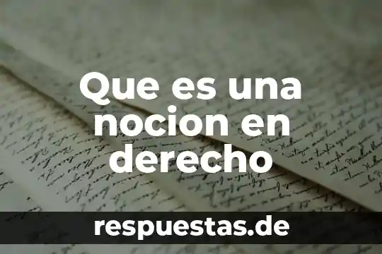 Qué es una noción de teoría 7 Que es una nocion en derecho