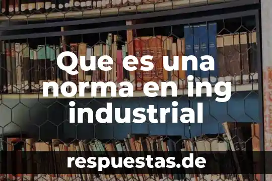 Que es industrial en economia 8 Que es una norma en ing industrial