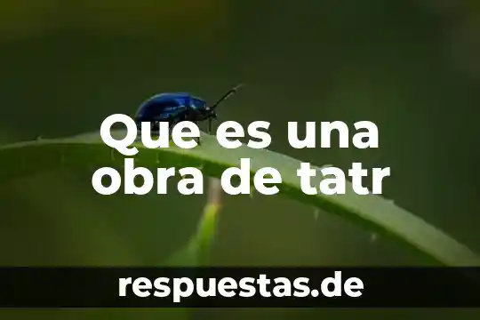 Que es una obra de tatr