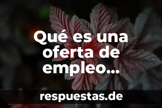 Qué es una oferta de empleo ejemplos
