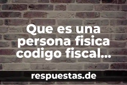 Qué es el código fiscal de la federación definición 4 Que es una persona fisica codigo fiscal de la federacion