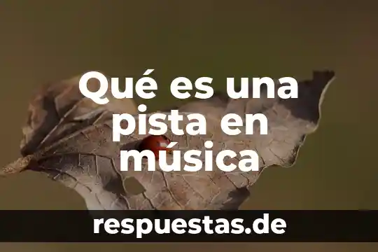 Que es un id en la musica electronica 6 Qué es una pista en música