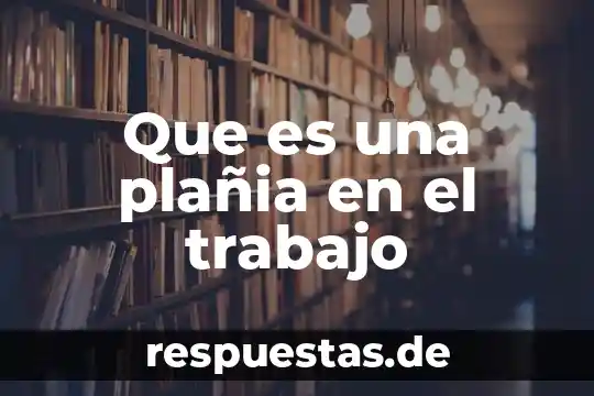 Que es una plañia en el trabajo