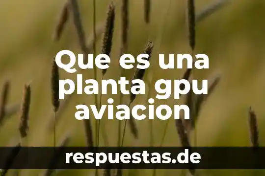 Que es un sistema neumatico en aviacion 5 Que es una planta gpu aviacion