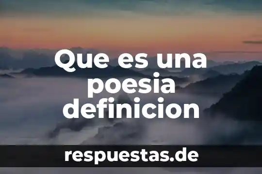 Que es una poesia definicion
