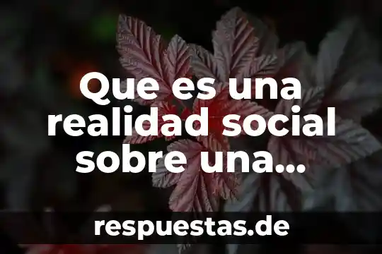 Social welfare que es 4 Que es una realidad social sobre una problematica