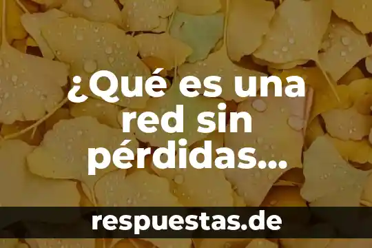 Qué es tabulación en cálculo 8 ¿Qué es una red sin pérdidas electrónica?