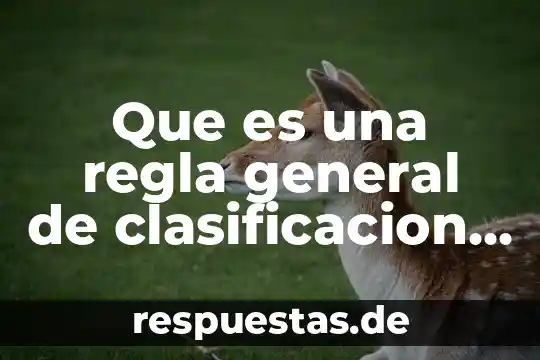 Que es una regla de correspondencia en matemática 6 Que es una regla general de clasificacion arancelaria