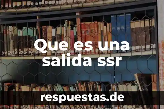 Que es una salida ssr