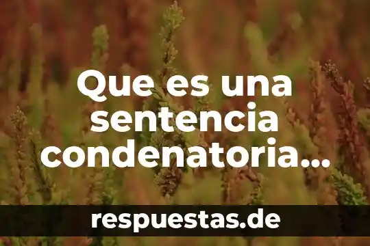 Qué es acción judicial penal 7 Que es una sentencia condenatoria en materia penal
